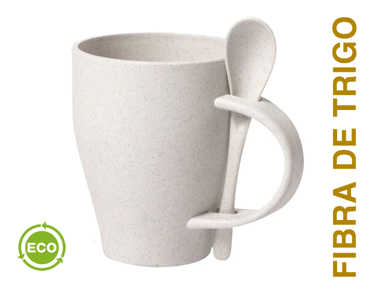Taza Ecologica con Cucharita de Fibra de Trigo