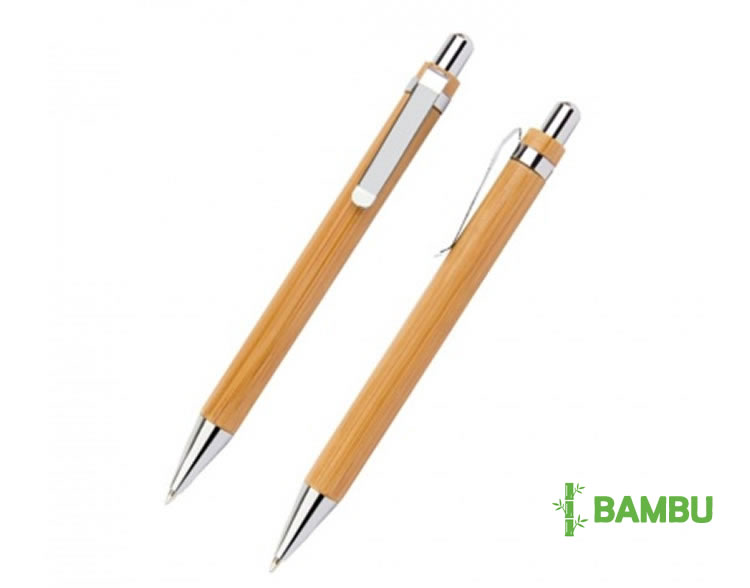 MP-LPE018 - Lapicero Ecologico Bambu Clip Metalico