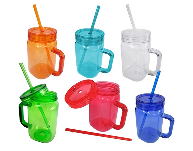 Mug Jarro de Plastico Traslucido 500 ML