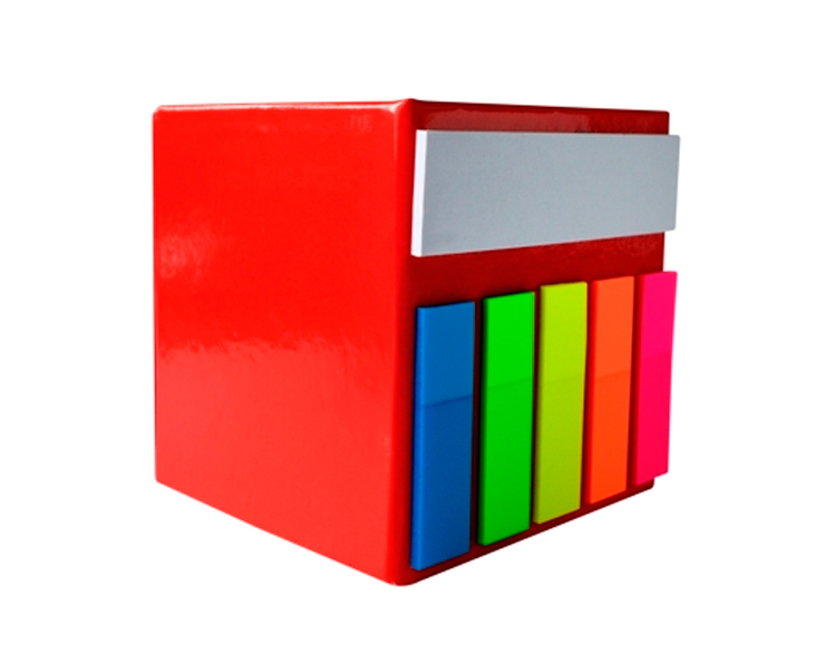 OF-121 PORTA LAPICERO CON NOTAS ADHESIVAS ROJO