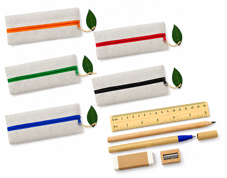 Set de Escritorio Ecologico con Cartuchera x 6 Piezas