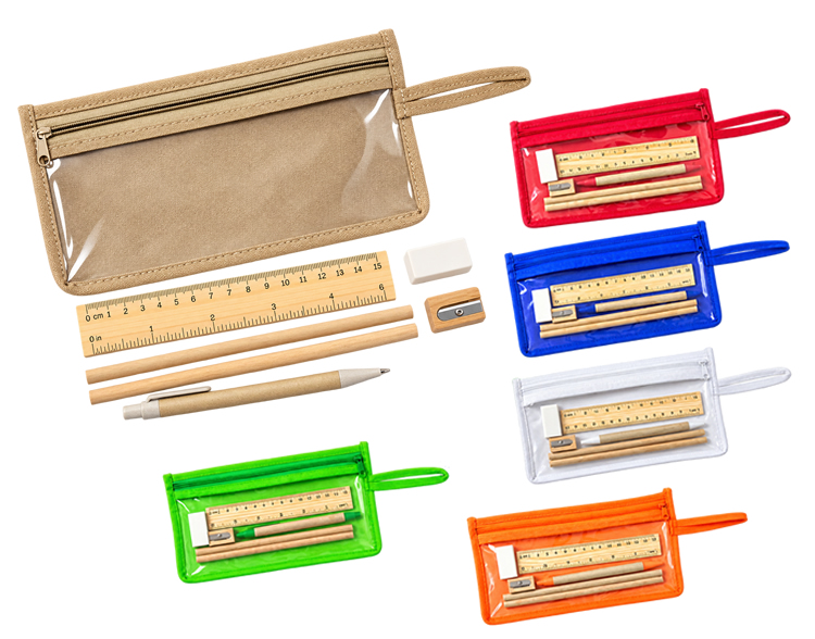 Set de Escritorio Ecologico con Cartuchera Notex x 7 Piezas
