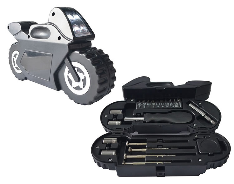 Set de Herramientas en Forma de Moto X 21 Piezas con Linterna