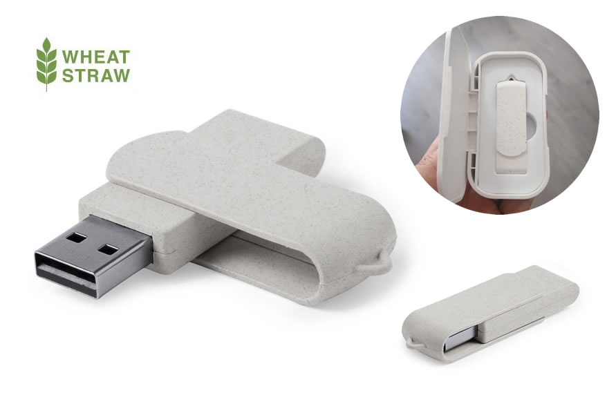 USB Ecologico Twister 32 GB de Fibra de Trigo